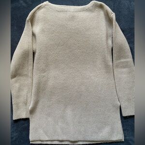 LOFT Women's Beige Crew Neck Sweater